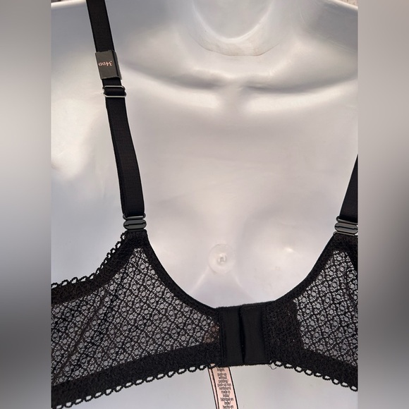 Victoria's Secret Black Dream Angels Push-Up Bra Without Padding Lace Sheer 34DD - Picture 3 of 6